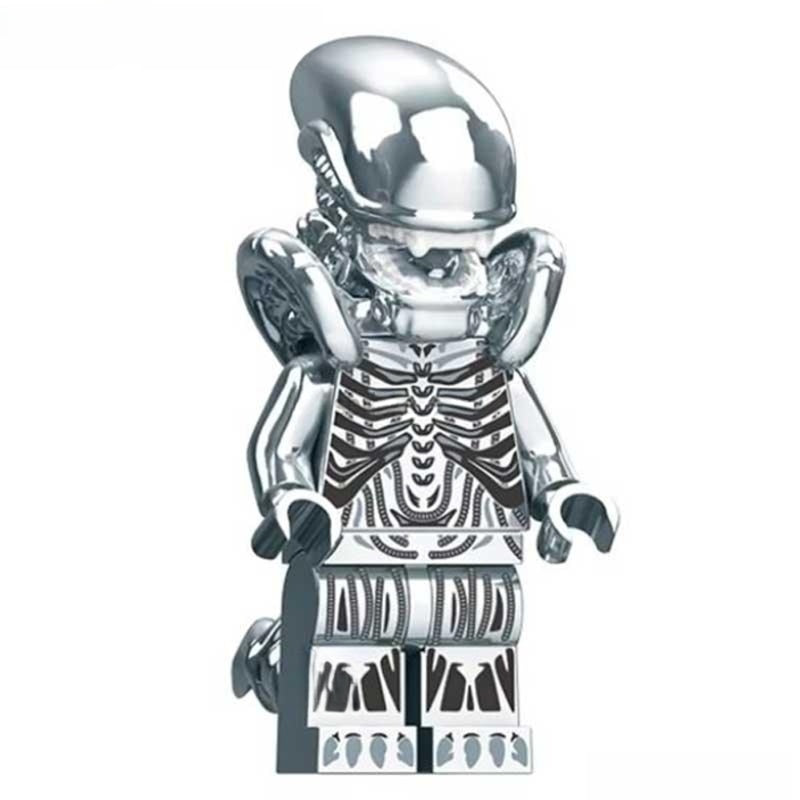 Xenomorph Metallic Silver (Alien) - Custom Building Blocks Mini Figure ...