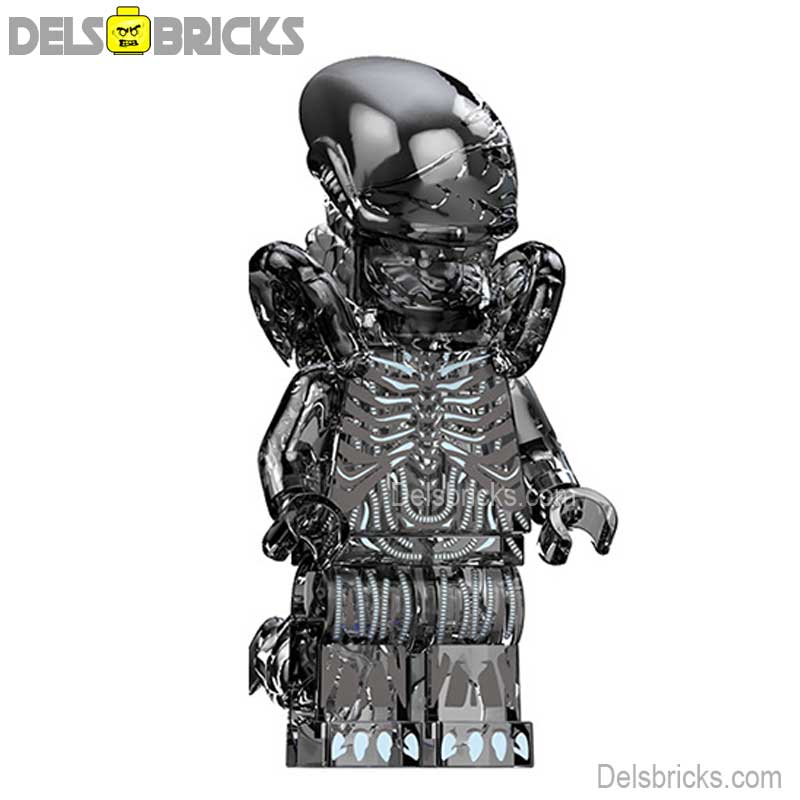 Xenomorph Transparent Black (Alien) - Custom Building Blocks Mini Figures Compatible with LEGO