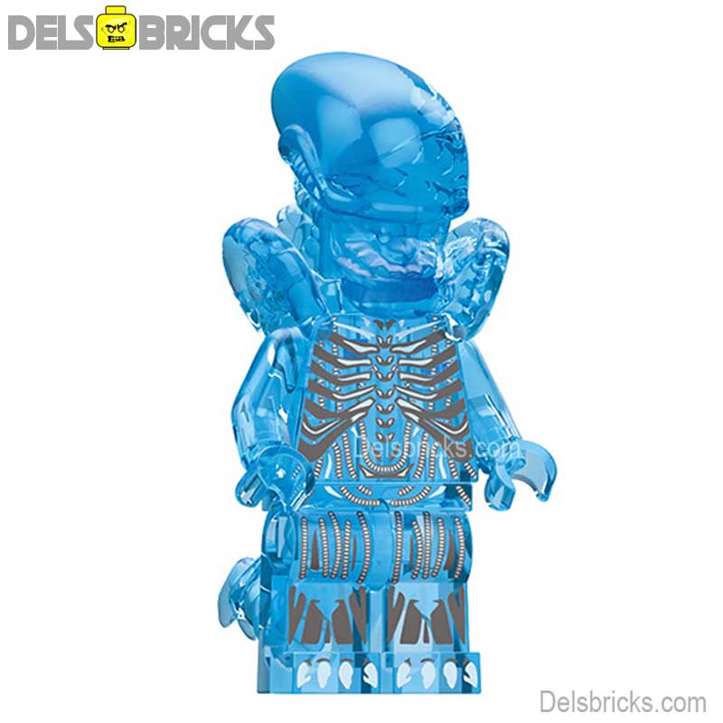 Xenomorph Transparent Blue (Alien) - Custom Building Blocks Mini Figures Compatible with LEGO