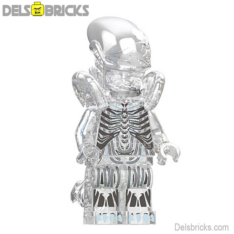 Xenomorph Transparent Clear (Alien) - Custom Building Blocks Mini Figures Compatible with LEGO