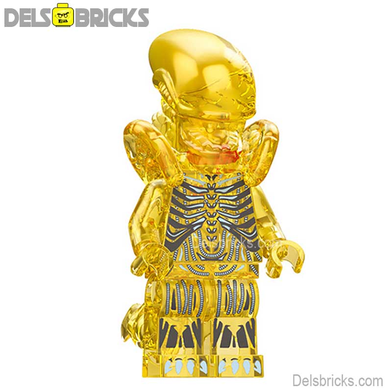 Xenomorph Transparent Yellow (Alien) - Custom Building Blocks Mini Figures Compatible with LEGO