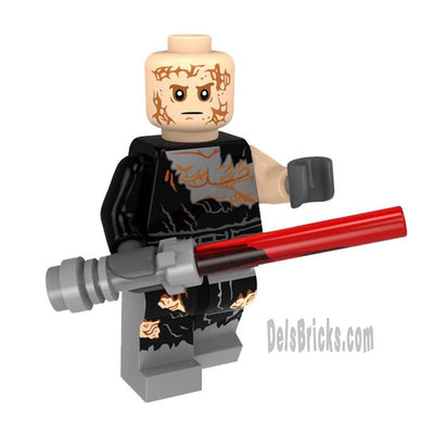 Anakin Skywalker Burned Vader (Star Wars) - Custom Building Blocks Mini Figures Compatible with LEGO