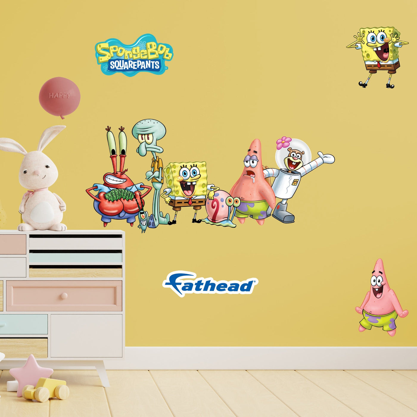 SpongeBob Squarepants Group - RealBig Collection - Official Nickelodeon - Reusable Vinyl Wall Decals