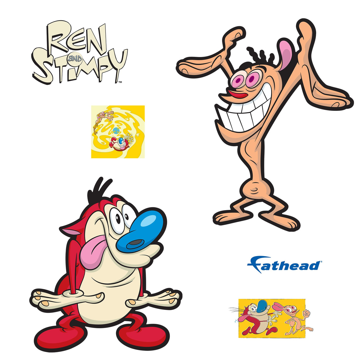 Ren & Stimpy - Ren and Stimpy - RealBig Buddies Collection - Official Nickelodeon - Reusable Vinyl Wall Decals