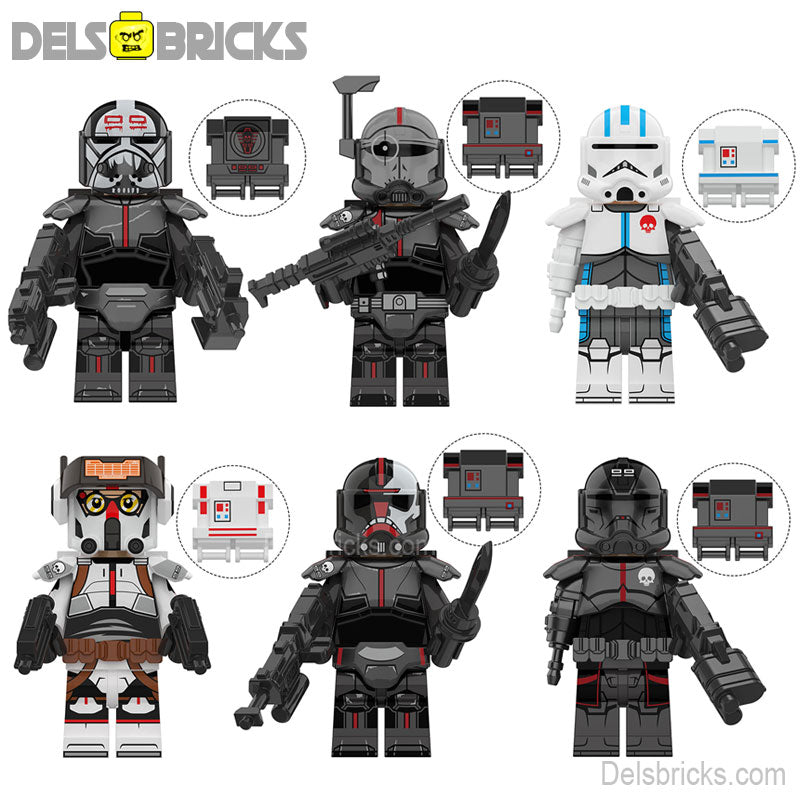 Set of 6 - The Bad Batch (Star Wars) - Custom Building Blocks Mini Figures Compatible with LEGO