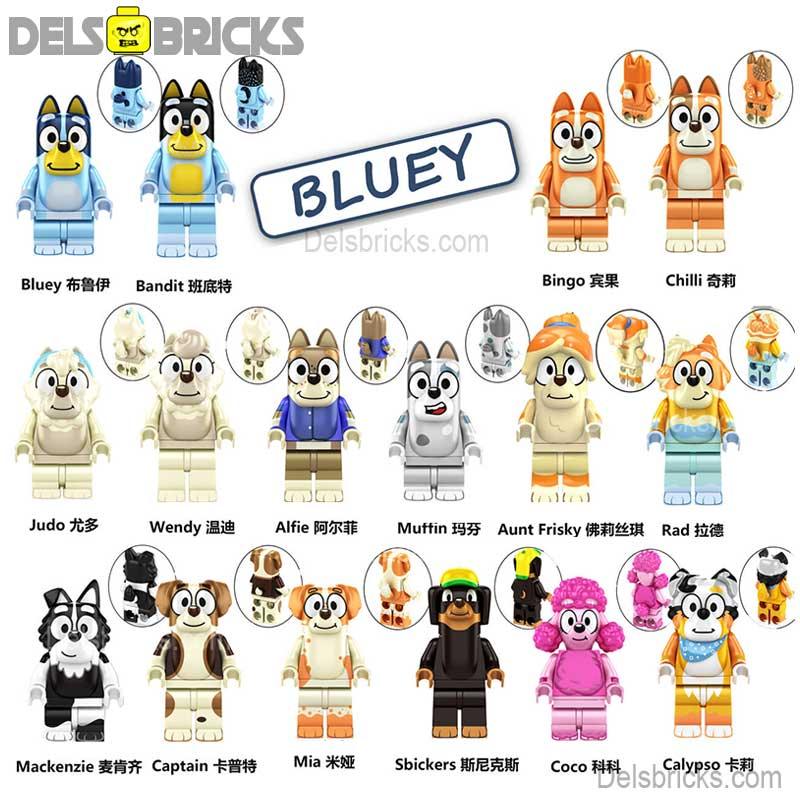 Set of 16 (Bluey) - Custom Building Blocks Mini Figures Compatible wit ...