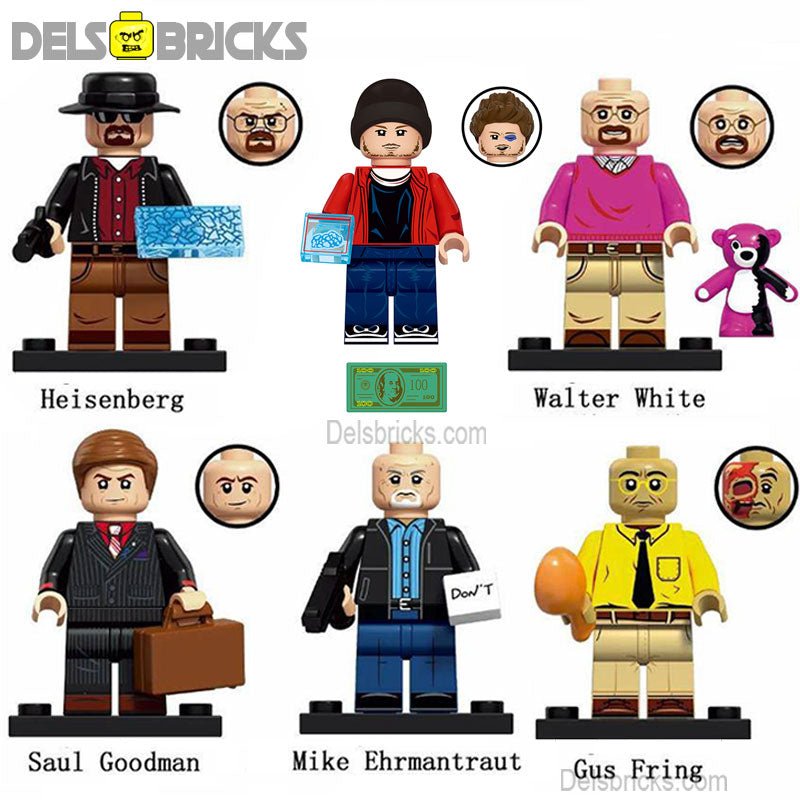 Compa Customs Set of 6 (Breaking Bad S1) - Custom Building Blocks Mini Figures Compa ...