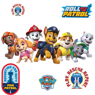 Paw Patrol Group - RealBig Group Die-Cut Icon Collection - Official Nickelodeon - Reusable Vinyl Wall Decals