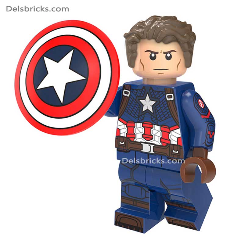 Captain America Steve Rogers (Marvel Avengers) - Custom Building Blocks Mini Figures Compatible with LEGO