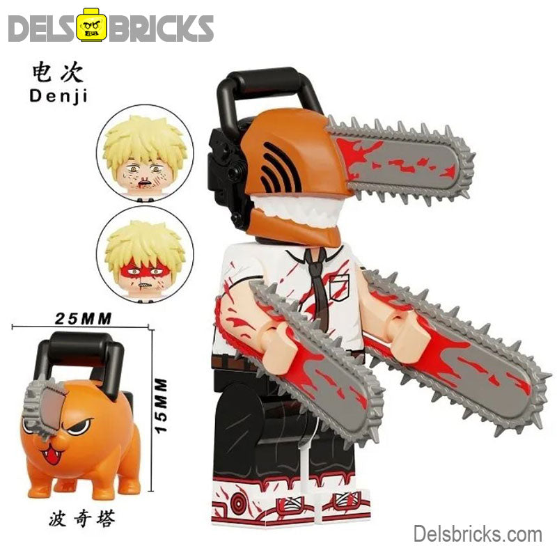 Chainsaw Man Denji & Pochita (Chainsaw Man) - Custom Building Blocks Mini Figures Compatible with LEGO