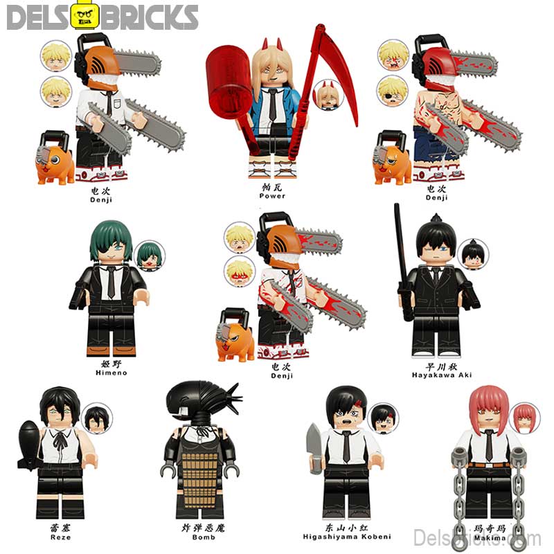 Set of 10 (Chainsaw Man) - Custom Building Blocks Mini Figures Compatible with LEGO