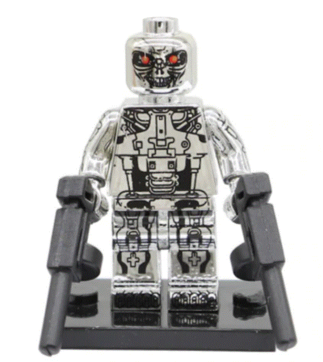 T-800 Chrome Endoskeleton (The Terminator) - Custom Building Blocks Mini Figures Compatible with LEGO