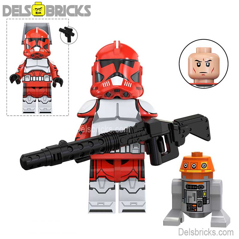 Commander Fox with Droid (Star Wars) - Custom Building Blocks Mini Figures Compatible with LEGO