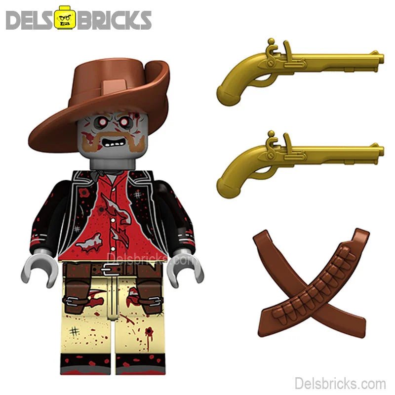Cowboy Gun Slinger Zombie (Horror) - Custom Building Blocks Mini Figures Compatible with LEGO