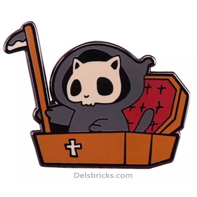 Cute Grim Reaper Kitty Cat - Enamel Pin (Enamel Pins Near Me)