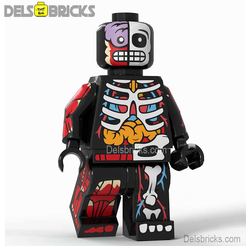 Human Body Black (Anatomy) - Custom Building Blocks Mini Figures Compatible with LEGO