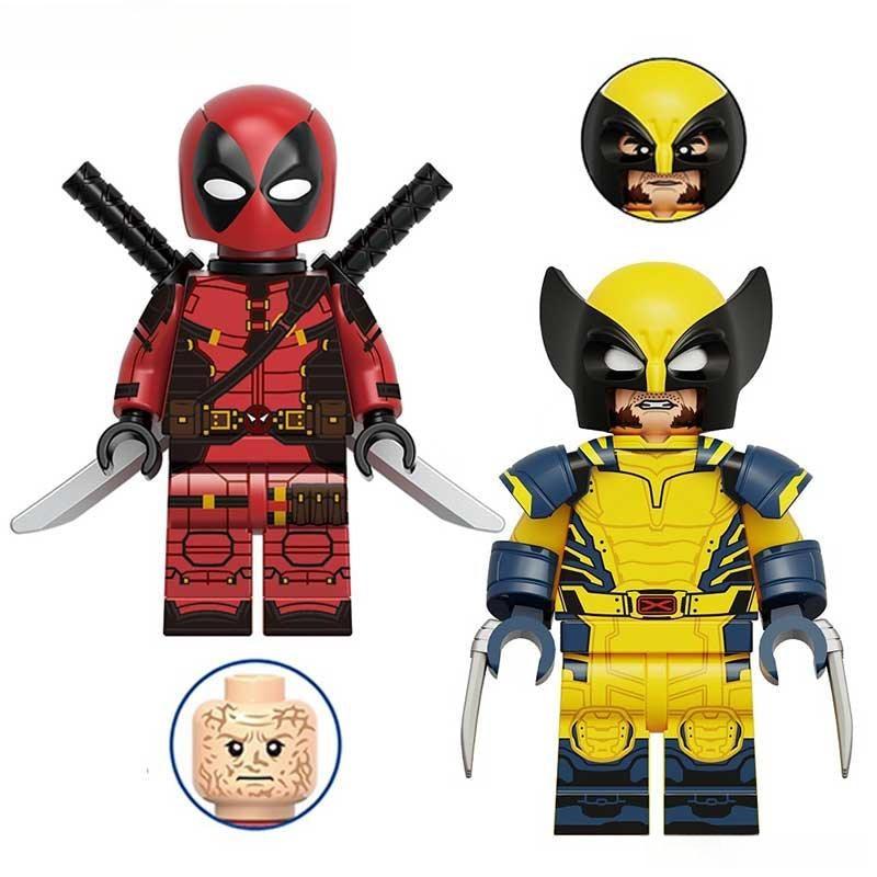 Set of 2 (Marvel Deadpool & Wolverine) - Custom Building Blocks Mini F ...