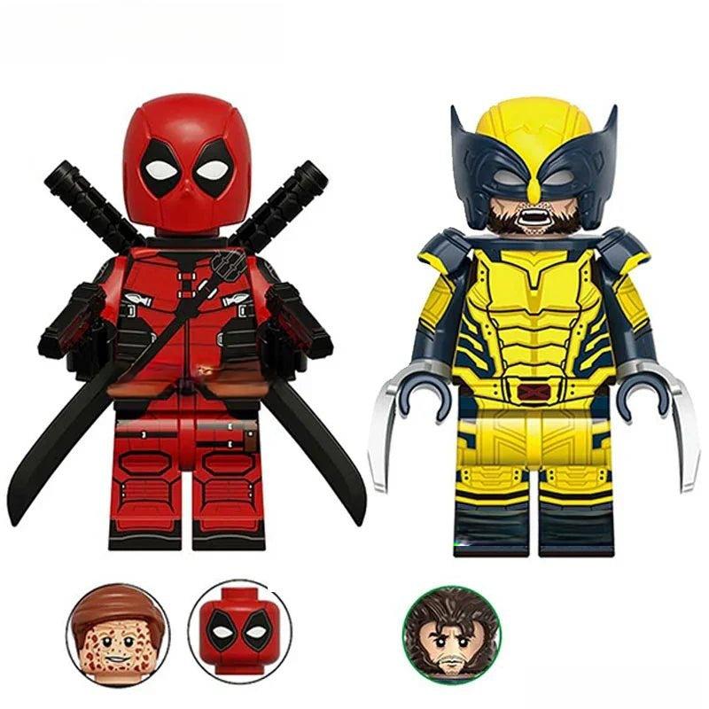 Set of 2 (Marvel Deadpool & Wolverine) - Custom Building Blocks Mini F ...