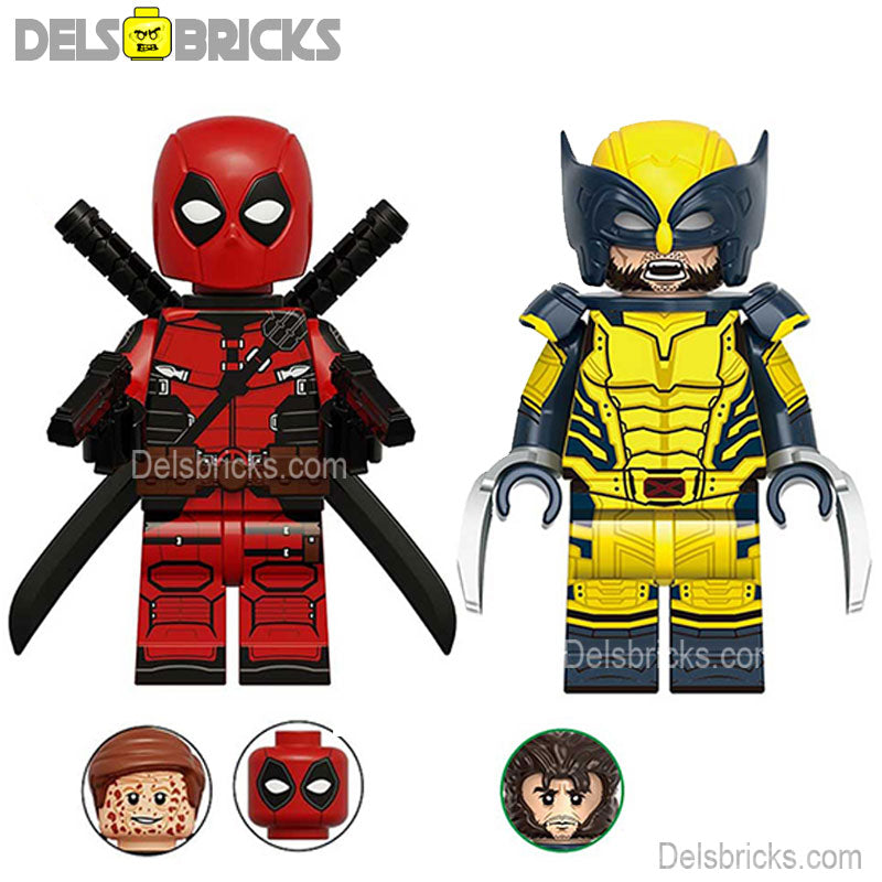 Set of 2 - Deadpool & Wolverine Movie (Marvel Deadpool) - Custom Building Blocks Mini Figures Compatible with LEGO