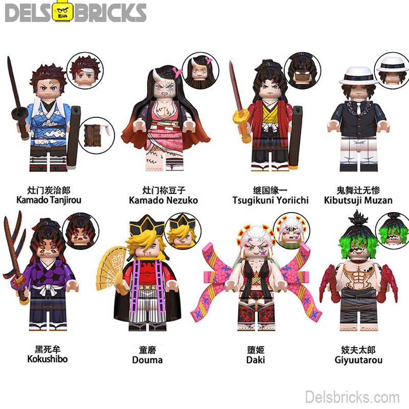 Set of 8 (Demon Slayer) - Custom Building Blocks Mini Figures Compatible with LEGO