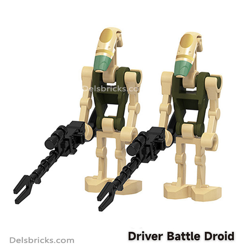 Battle Droids & IG-88 Blasters 4 Pack (Star Wars) - Custom Building Blocks Mini Figures Compatible with LEGO