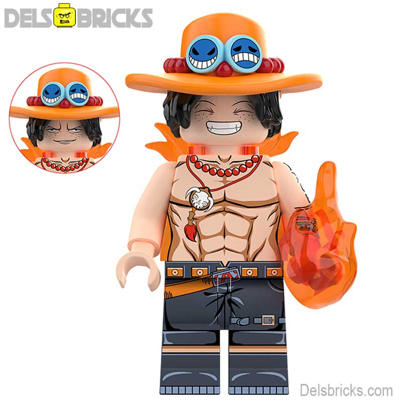 Portgas D Ace (One Piece) - Custom Building Blocks Mini Figures Compatible with LEGO