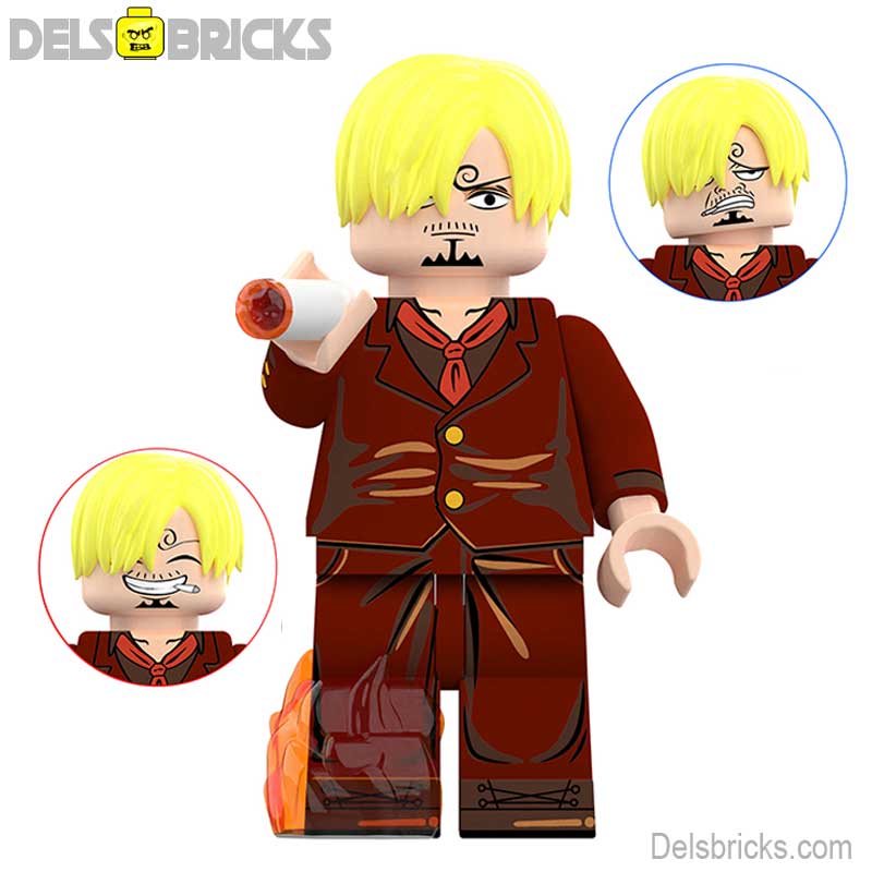 Sanji Brown Suit (One Piece) - Custom Building Blocks Mini Figures Compatible with LEGO