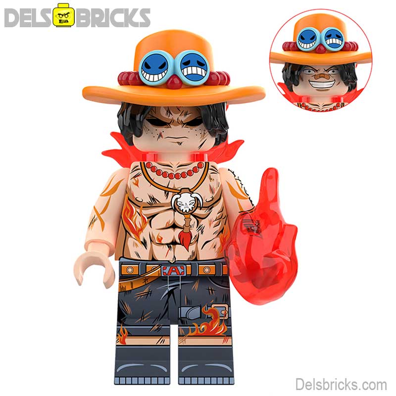 Portgas D Ace (One Piece) - Custom Building Blocks Mini Figures Compatible with LEGO