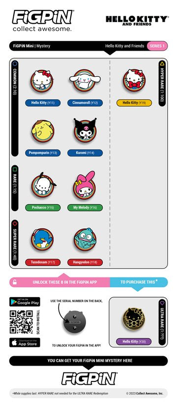 FiGPiN Mystery: Hello Kitty and Friends Mystery Series 1 - Single Random Mystery Pin