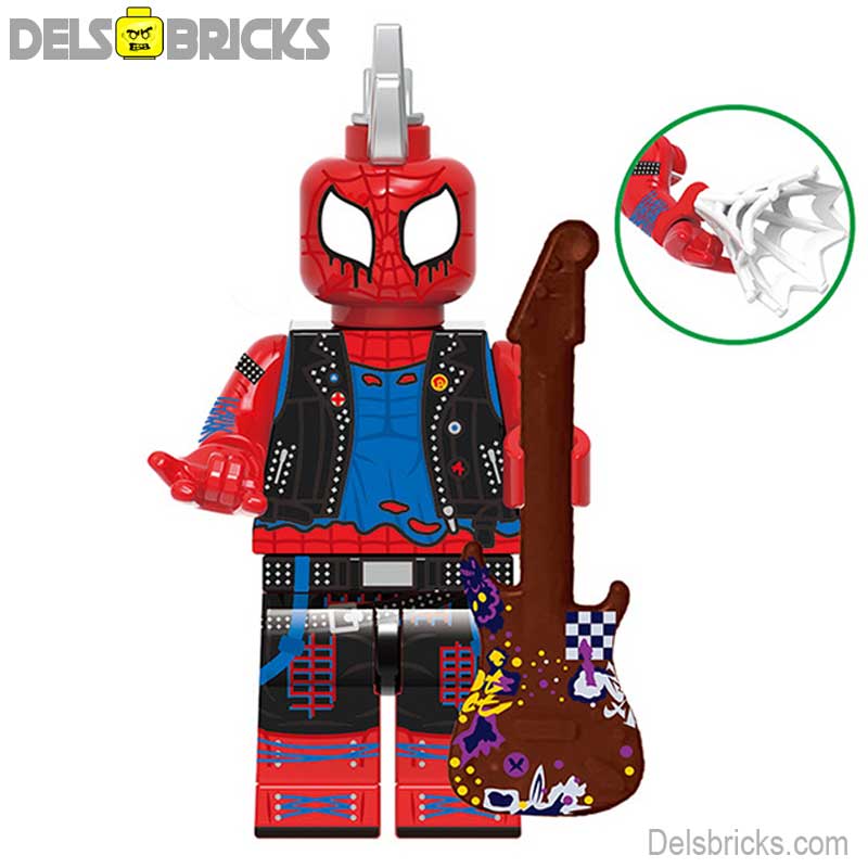 Spider-Punk Across the Spider-Verse (Marvel Spider-Man) - Custom Building Blocks Mini Figures Compatible with LEGO