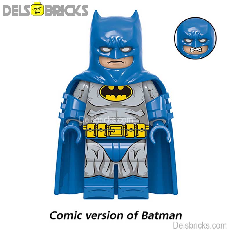 Batman Blue-Gray Suit Comic (DC) - Custom Building Blocks Mini Figures Compatible with LEGO