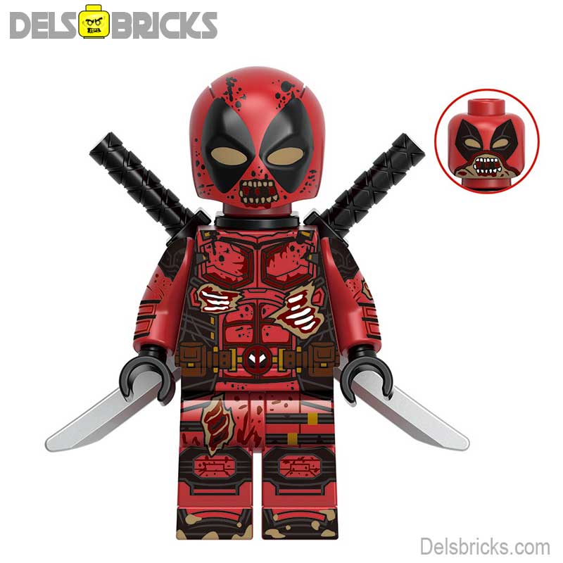 Zombie Deadpool (Marvel Deadpool) - Custom Building Blocks Mini Figures Compatible with LEGO