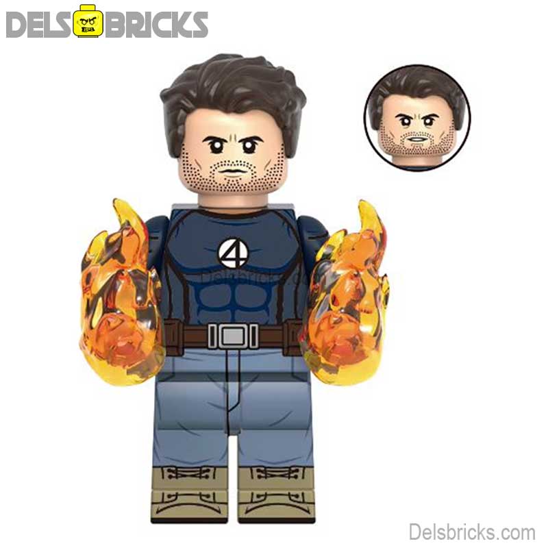 Human Torch (Marvel Deadpool & Wolverine Movie) - Custom Building Blocks Mini Figures Compatible with LEGO