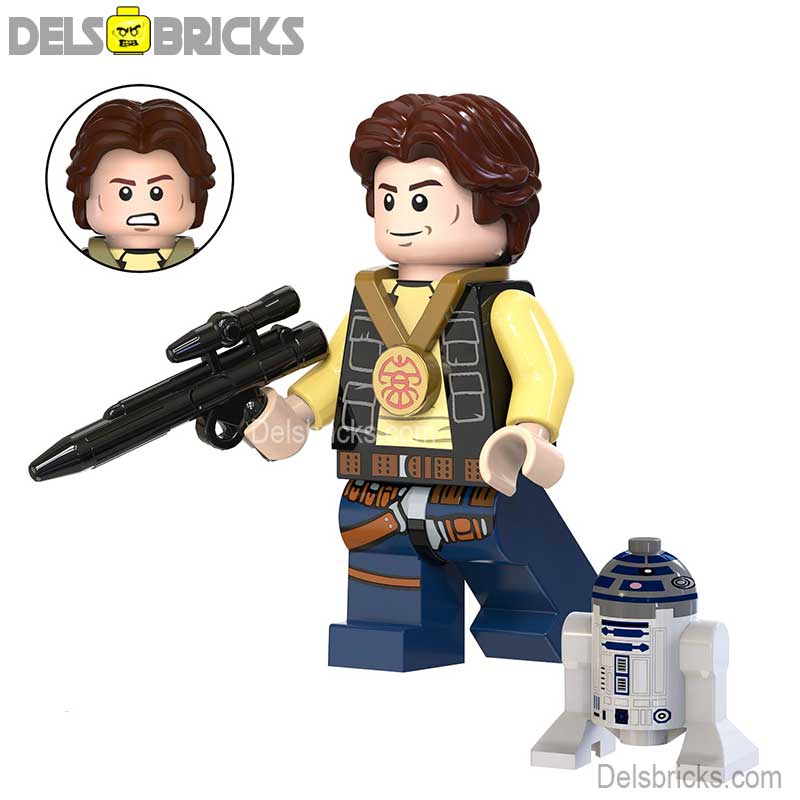 Han Solo with R2D2 from A New Hope (Star Wars) - Custom Building Blocks Mini Figures Compatible with LEGO