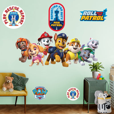 Paw Patrol Group - RealBig Group Die-Cut Icon Collection - Official Nickelodeon - Reusable Vinyl Wall Decals