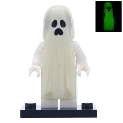 Glow in the Dark Sad Ghost (Horror) - Custom Building Blocks Mini Figures Compatible with LEGO