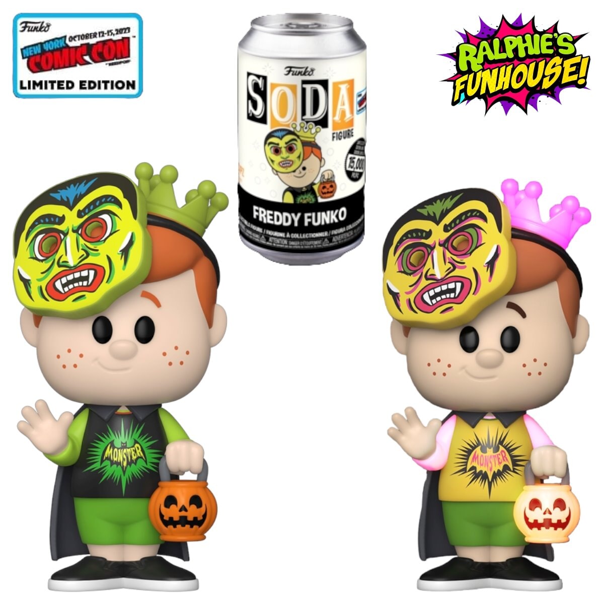 Funko Soda: Funko Originals - Trick or Treat Freddy Funko Sealed Can with 1 in 6 Chance at Chase (New York Comic Con Exclusive)