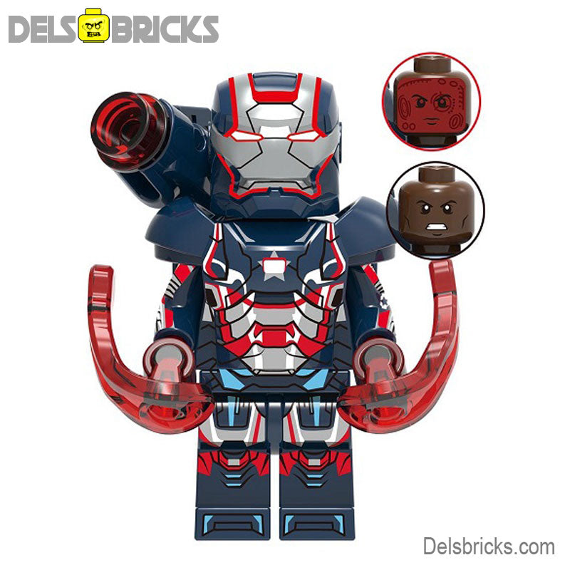 Iron Patriot James Rhodes (Marvel Avengers) - Custom Building Blocks Mini Figures Compatible with LEGO