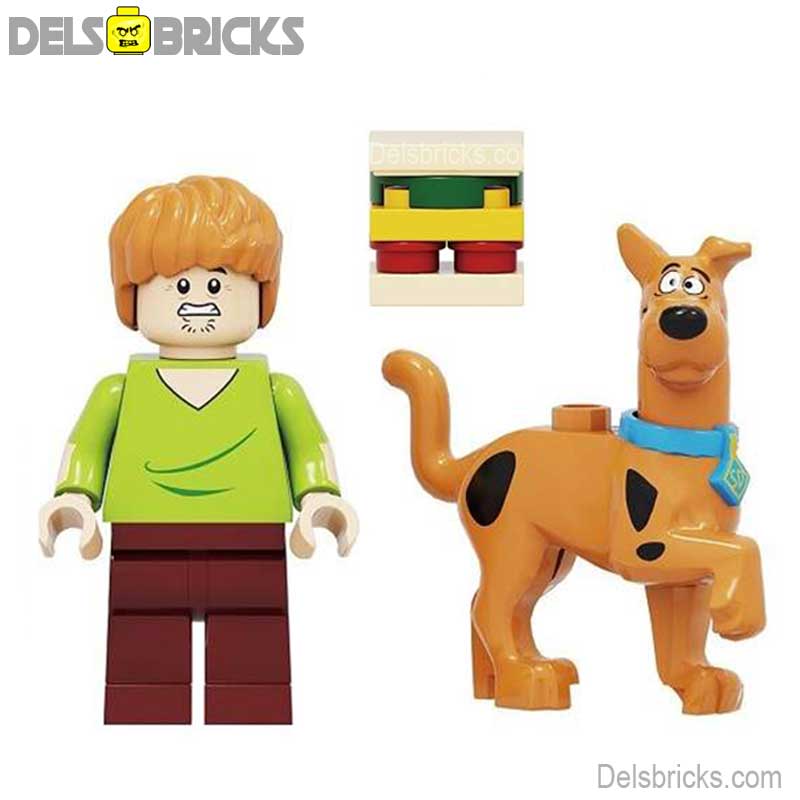 Set of 2 - Shaggy & Scooby (Scooby-Doo) - Custom Building Blocks Mini Figures Compatible with LEGO