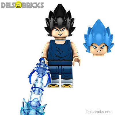 Vegeta Super Saiyan Blue Hair (Dragon Ball Z) - Custom Building Blocks Mini Figures Compatible with LEGO