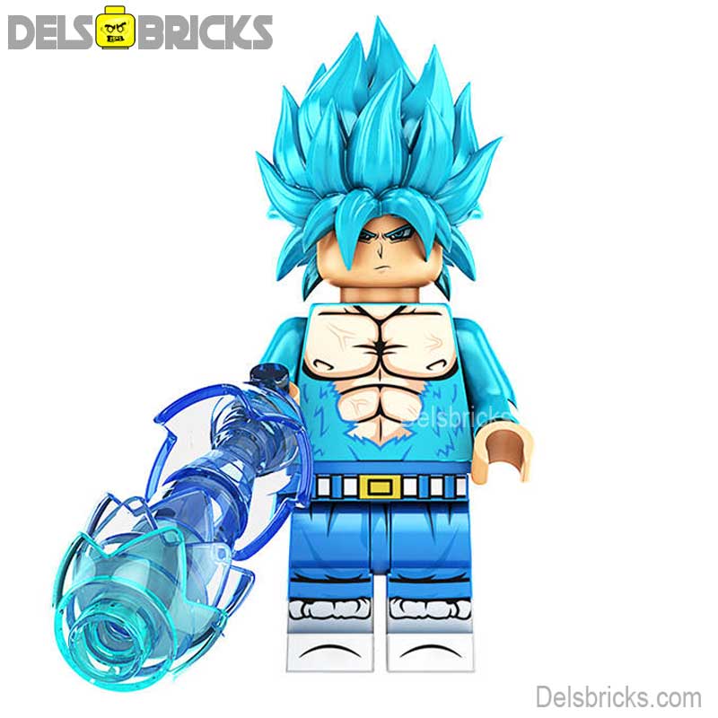 Super Vegeta 4 Blue Super Saiyan Hair (Dragon Ball Z) - Custom Building Blocks Mini Figures Compatible with LEGO