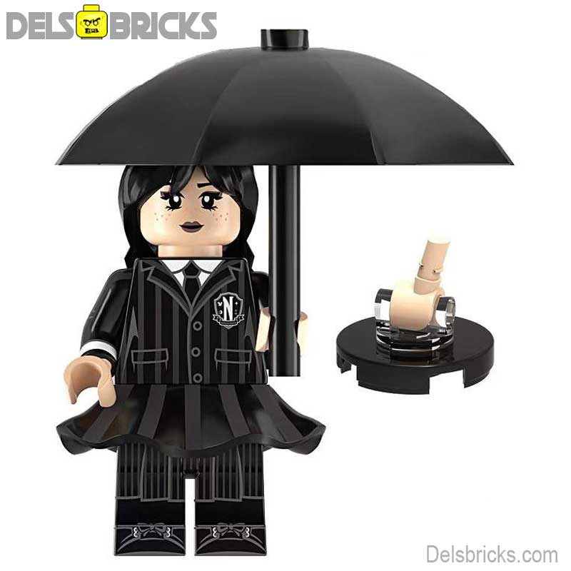 Wednesday Addams in School Uniform (Wednesday) - Custom Building Blocks Mini Figures Compatible with LEGO