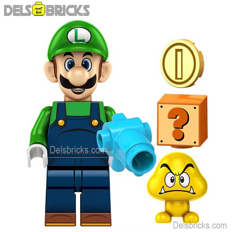 Luigi (The Super Mario Bros.) - Custom Building Blocks Mini Figures Compatible with LEGO