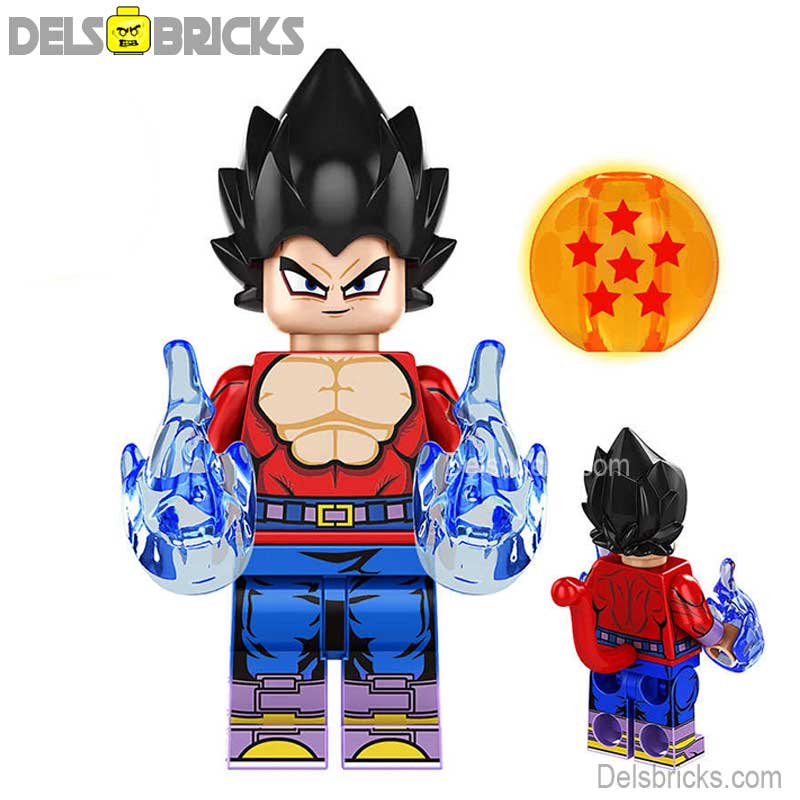 Vegeta 4 Super Saiyan Hair (Dragon Ball Z) - Custom Building Blocks Mini Figures Compatible with LEGO