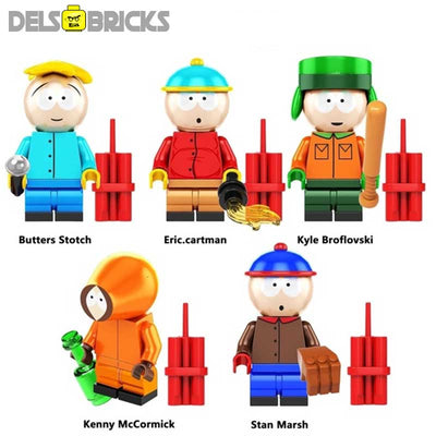 Set of 5 (South Park) - Custom Building Blocks Mini Figures Compatible with LEGO