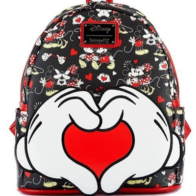 Loungefly Mickey Mouse and Minnie Mouse Heart Hands Mini-Backpack