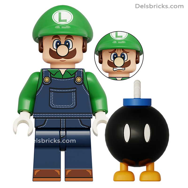 Luigi (The Super Mario Bros.) - Custom Building Blocks Mini Figures Compatible with LEGO