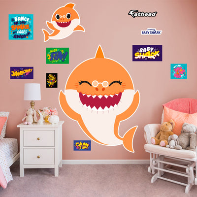 Grandma Shark - Baby Shark - RealBig Collection - Official Nickelodeon - Reusable Vinyl Wall Decals