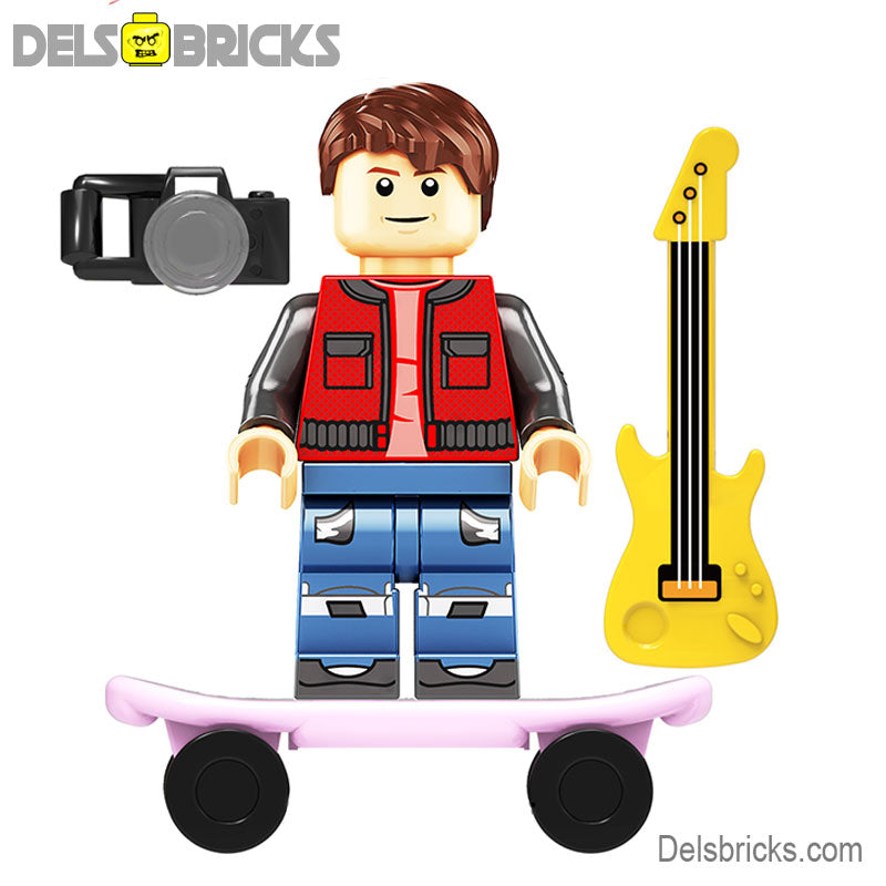 Set of 2 - Marty & Doc Brown (Back to the Future) - Custom Building Blocks Mini Figures Compatible with LEGO