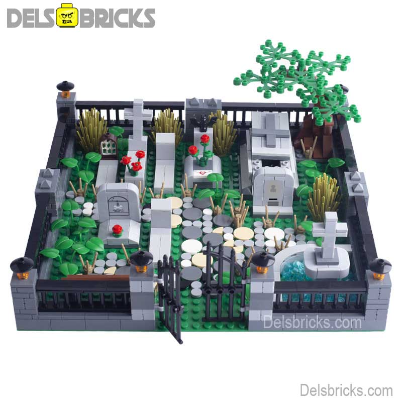 Halloween Cemetary Playset (Horror) - Custom Building Blocks Mini Figures Compatible with LEGO